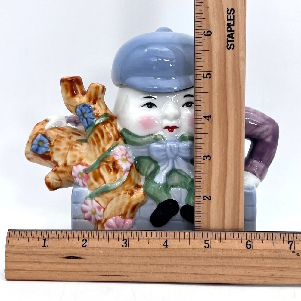 Vintage Feitx Humpty Dumpty Ceramic Teapot Nursery Rhyme Collectible Decor - Picture 10 of 12